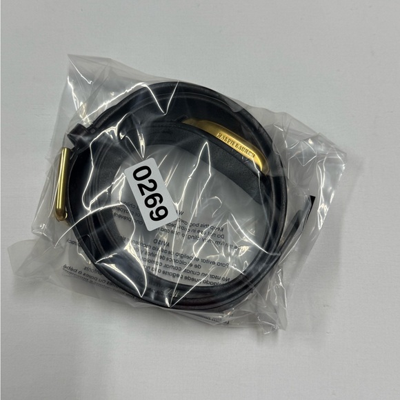 $595 Ralph Lauren Purple Label Italy Brown Gold Stirrup Vachetta Leather Belt - Picture 13 of 13